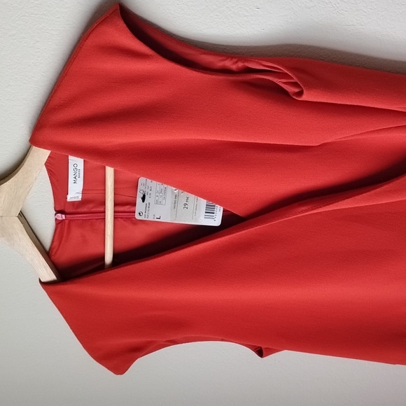 NWT MANGO Vibrant Red Mini Dress - Picture 4 of 16